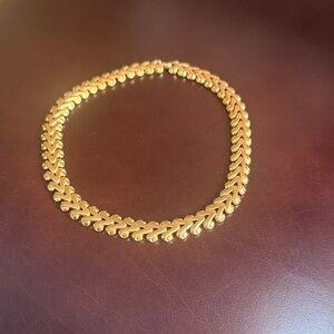 Vintage Gold Chevron Link Necklace